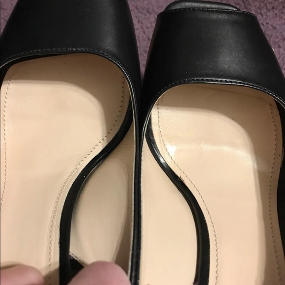 Prada black leather cork heel sling back open toe - Picture 7 of 12
